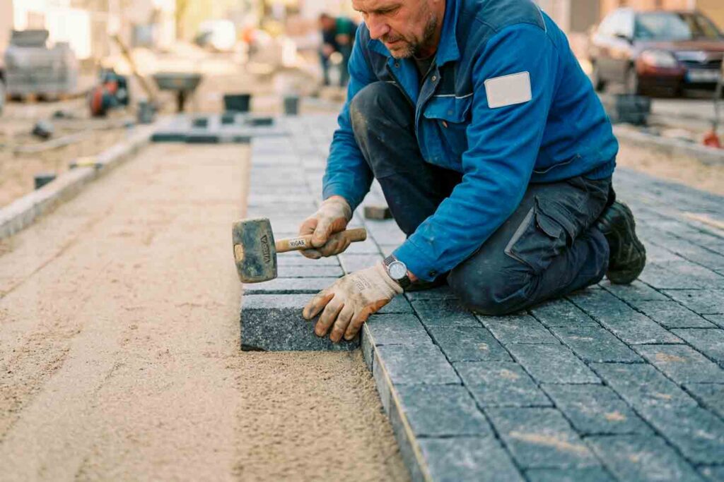 Kaip vyksta trinkelių klojimas?