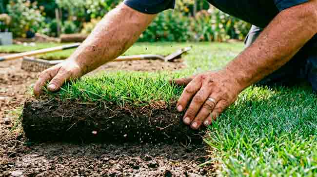 Vejos sėja arba ruloninės vejos klojimas